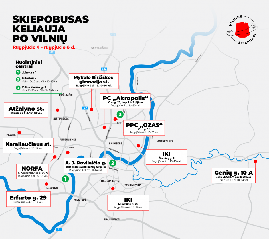 Vilniaus savaitės skiepų grafikas – vienoje vietoje