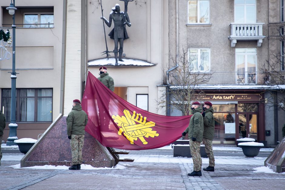 KASP reprezentacinė vėliava pirmą kartą suplevėsavo prie Seimo