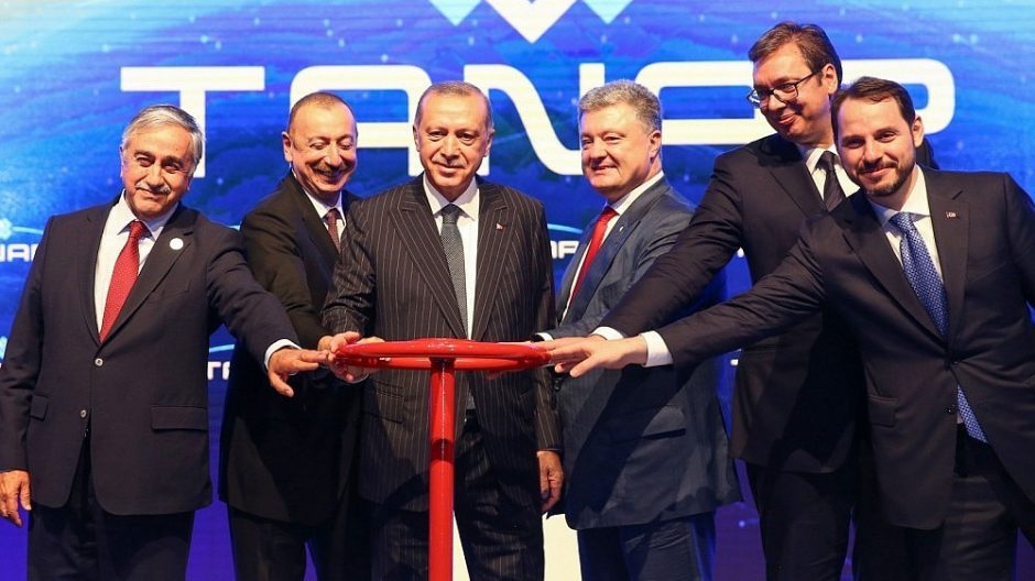 R. T. Erdoganas atidarė naują dujotiekį Azerbaidžano dujoms į Europą tiekti