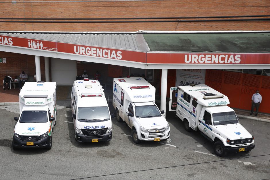 Kolumbijoje antrą dieną paeiliui fiksuojamas rekordinis mirčių nuo koronaviruso skaičius