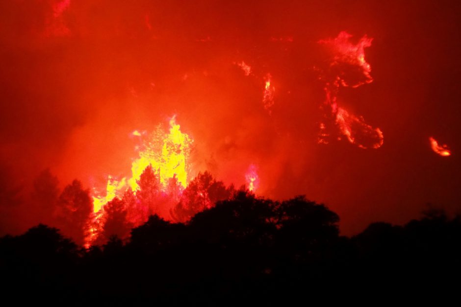 Prancūzijoje 500 ugniagesių kovoja su dideliu miškų gaisru