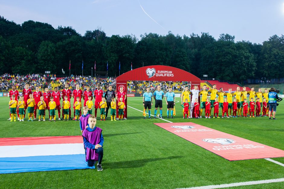 Devyniese rungtynes baigę Lietuvos futbolininkai išplėšė lygiąsias su Liuksemburgu