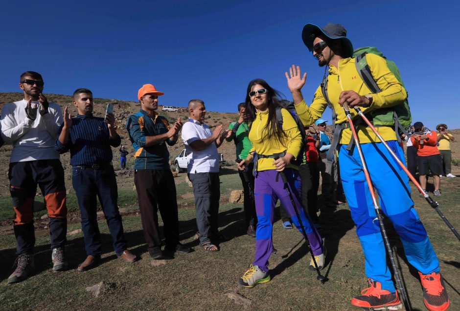 Irako Kurdistane alpinizmo entuziastų pora susituokė aukštai kalnuose