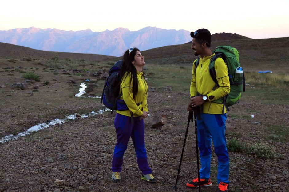 Irako Kurdistane alpinizmo entuziastų pora susituokė aukštai kalnuose