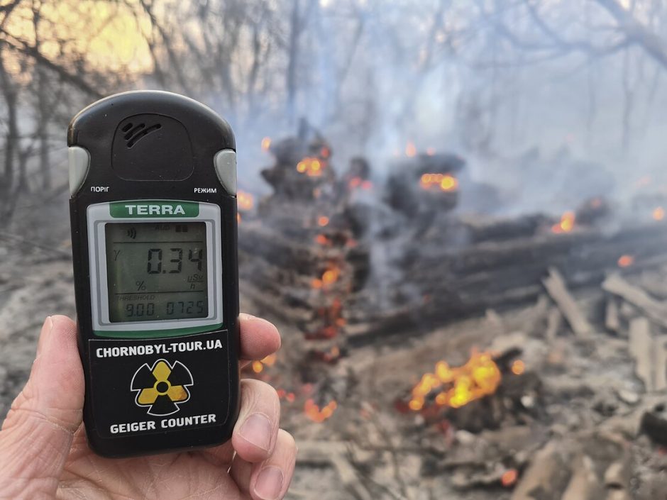 Ukraina neigia radiacinio fono padidėjimą per miško gaisrą Černobylio zonoje
