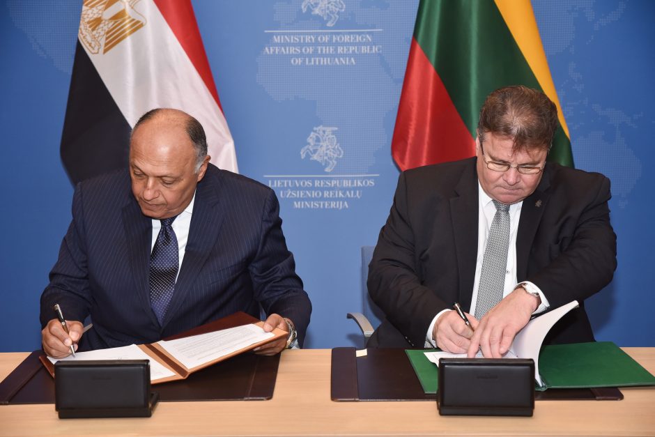 Vilniuje Lietuvos ir Egipto užsienio reikalų ministrai aptarė bendradarbiavimą 