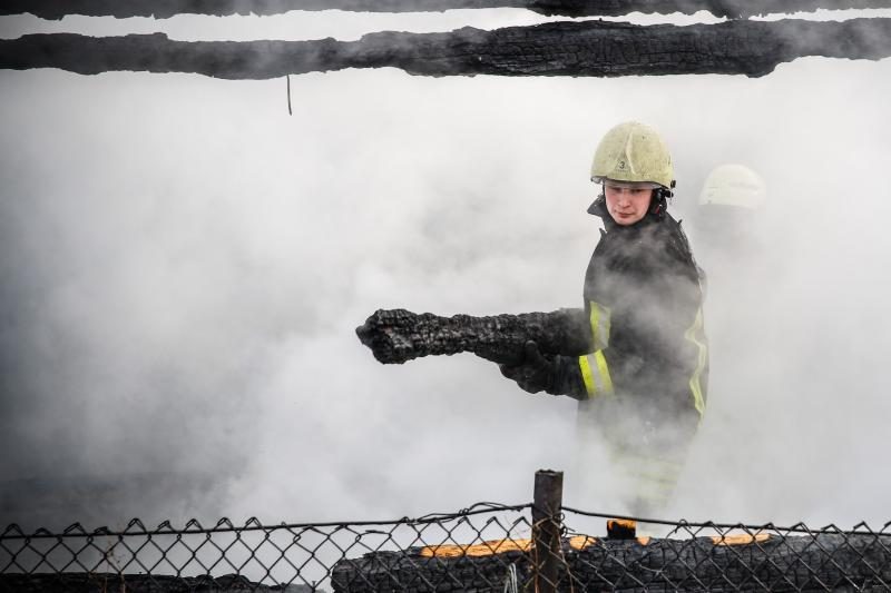 Ukmergės rajone kilo gaisras medžio apdirbimo įmonėje