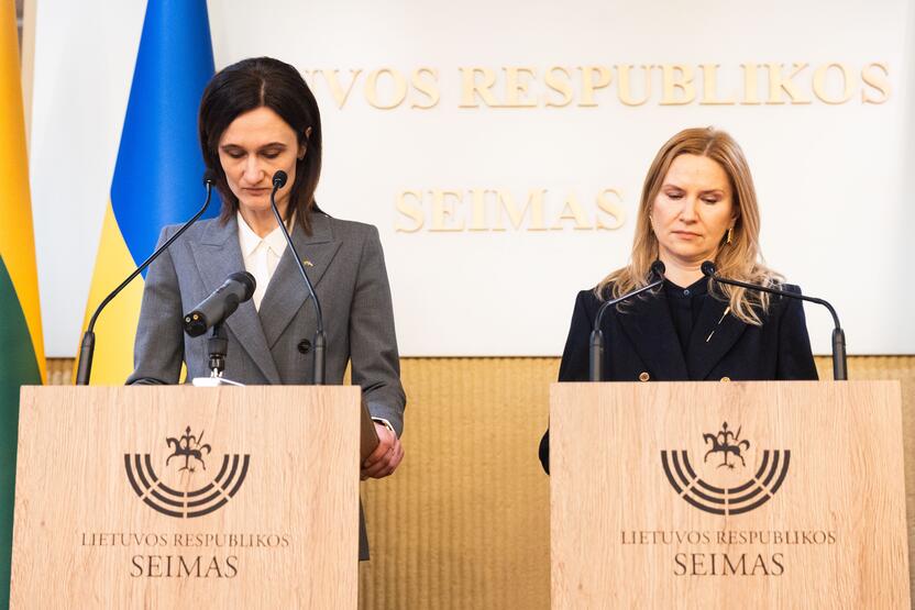 Seimo pirmininkės ir Ukrainos vicepirmininkės spaudos konferencija