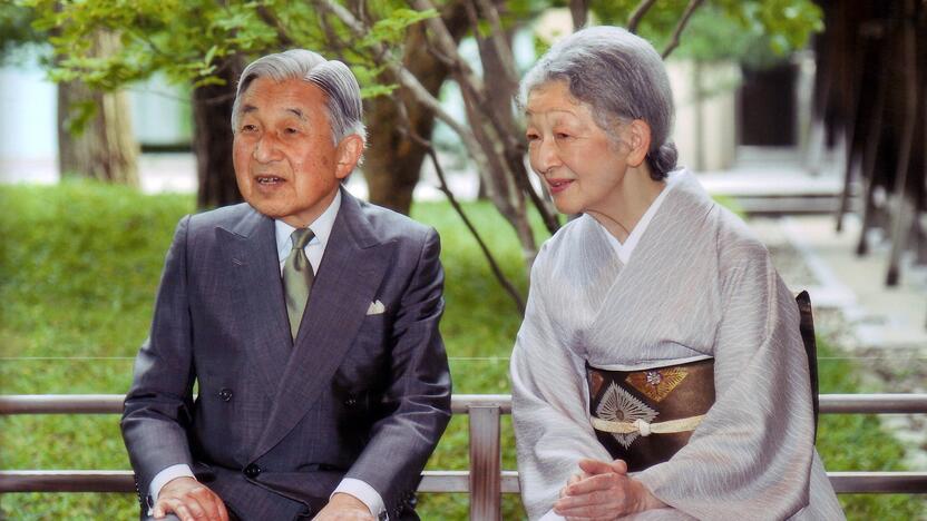 Japanijos imperatorius Akihito su imperatoriene Michiko