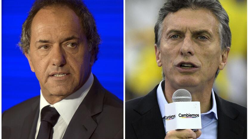 Danielis Scioli ir Mauricio Macri