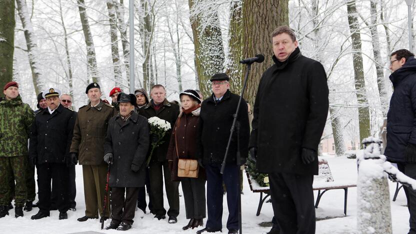 Žuvusiųjų pagerbimo ceremoniją prie paminklo 1923 m. sukilimo dalyviams