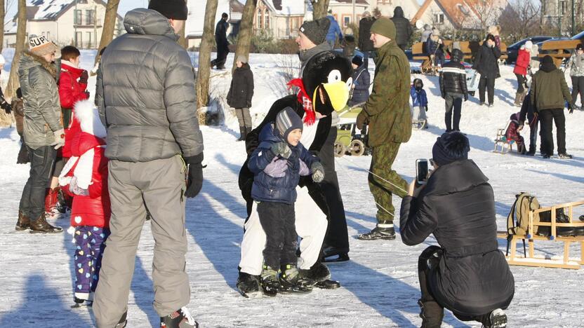 Kaimynų žiemos žaidynės ant Mumlaukio ežero