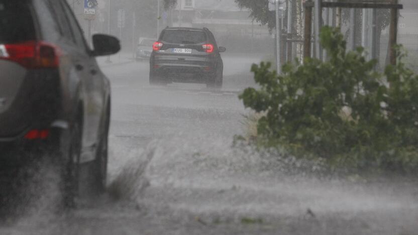 Klaipėdoje siautėja štormas: virsta medžiai, ugniagesiai vos spėja suktis