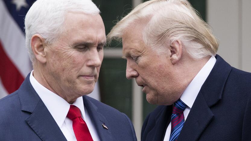 Mike‘as Pence‘as (kairėje), Donaldas Trumpas (dešinėje)