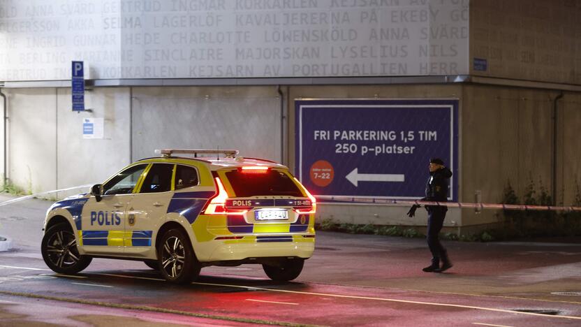 Švedijos policija dirba įvykio vietoje.