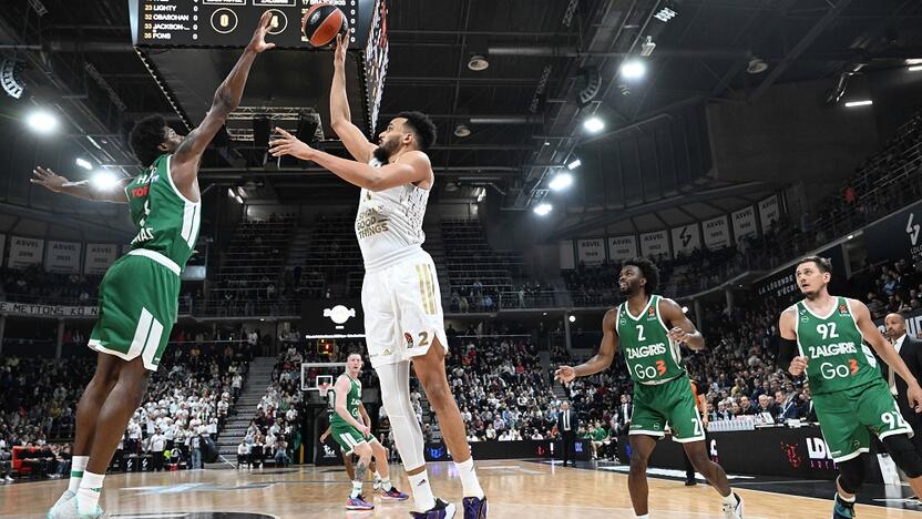 Statistika: „Žalgirio“ žaidėjai kovą su ASVEL krepšininkais dėl kamuolio laimėjo 33:23.