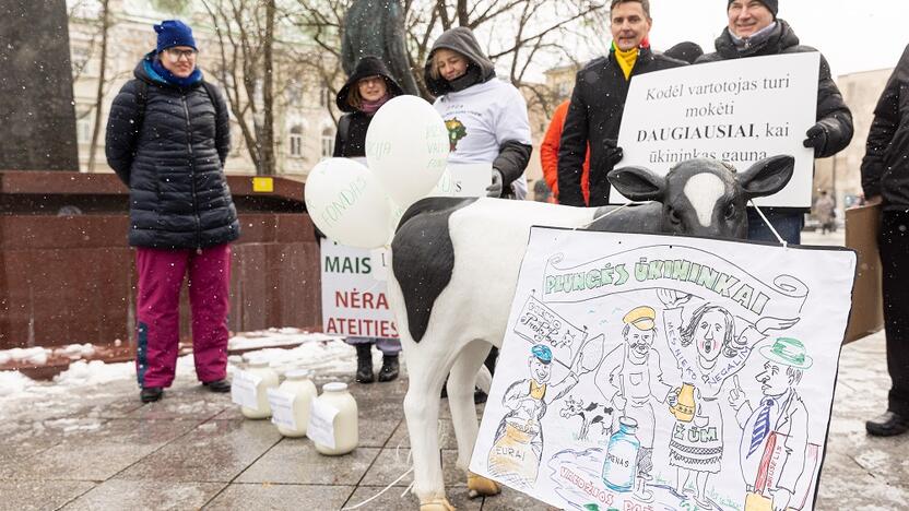 Pienininkų protestas prie Vyriausybės.