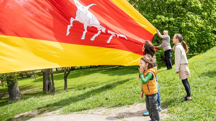 Kauno gimtadieniui – vėliava virš miesto