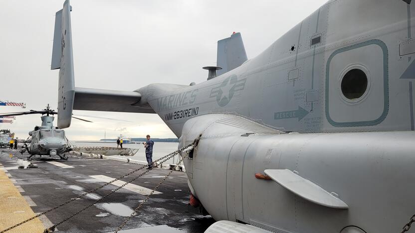 Į Lietuvą atvyko vienas didžiausių JAV karinių laivų USS Kearsarge