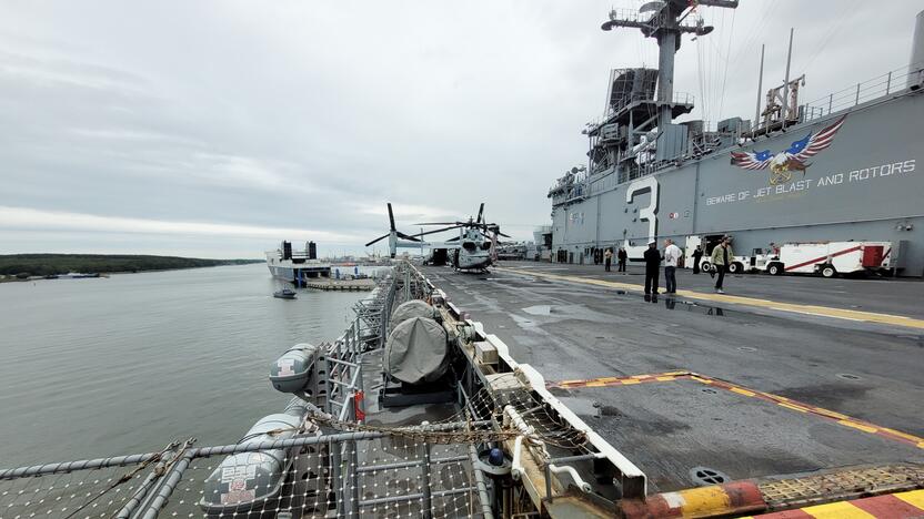 Į Lietuvą atvyko vienas didžiausių JAV karinių laivų USS Kearsarge