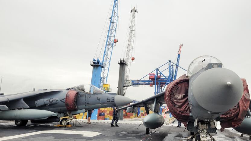 Į Lietuvą atvyko vienas didžiausių JAV karinių laivų USS Kearsarge