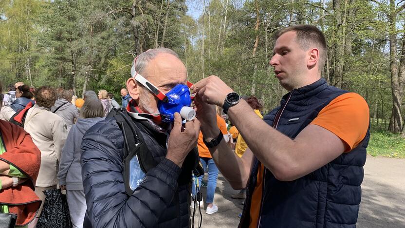 Naujovė: žygio metu pirmą kartą Lietuvoje atliktas specialus 6 minučių ėjimo testas su nešiojamu spiroergometru – buvo vertinama funkcinė širdies ir plaučių būklė.