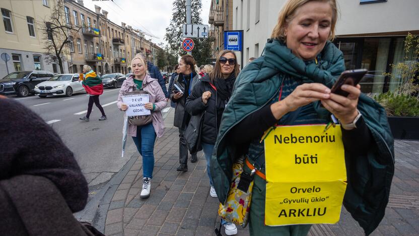 Mokytojų streikas prie Vyriausybės