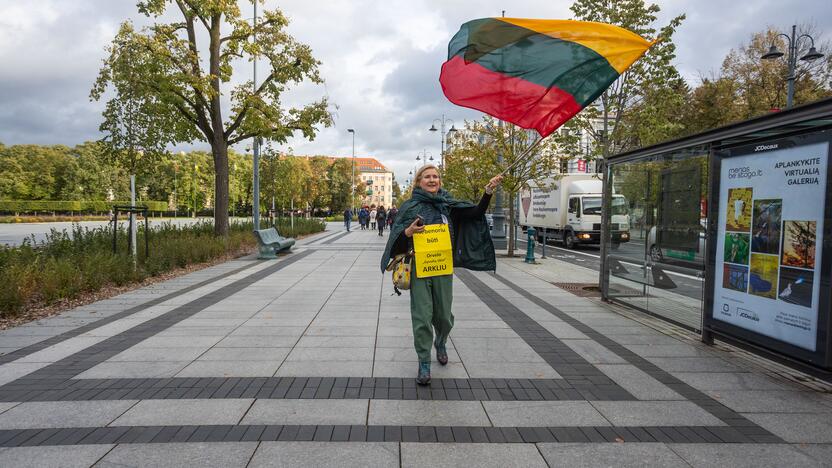 Mokytojų streikas prie Vyriausybės