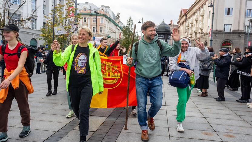 Mokytojų streikas prie Vyriausybės