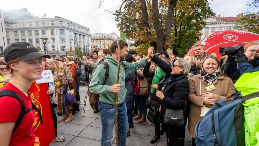 Mokytojų streikas prie Vyriausybės