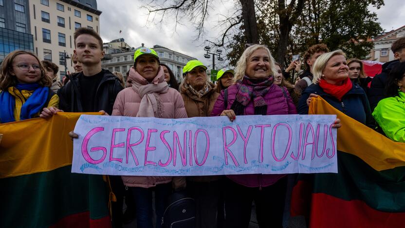 Mokytojų streikas prie Vyriausybės