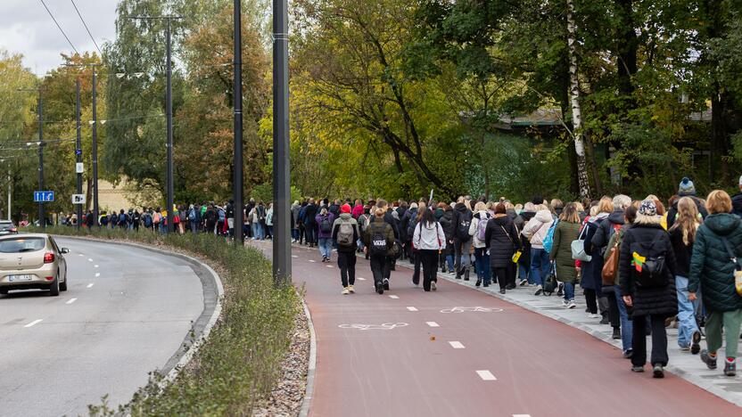 Mokytojų streikas prie Vyriausybės