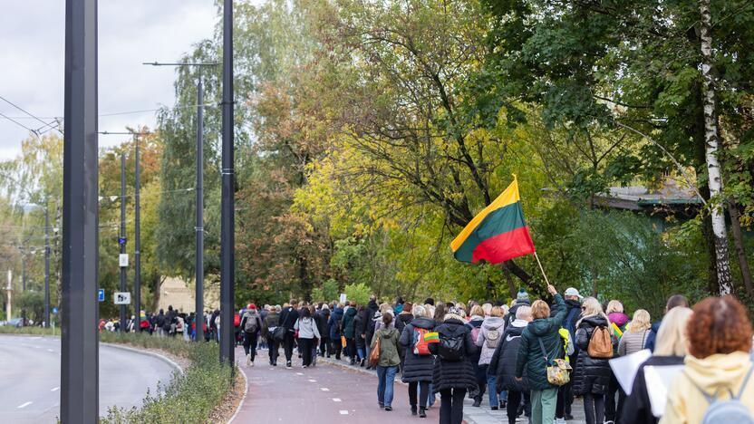 Mokytojų streikas prie Vyriausybės