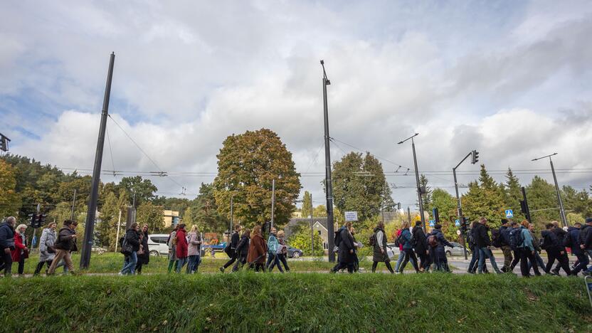 Mokytojų streikas prie Vyriausybės