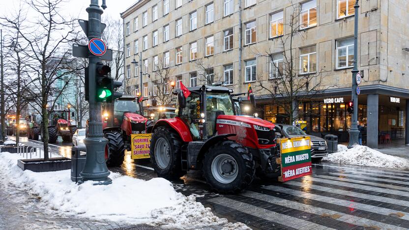 Protestuojantys ūkininkai Vilniuje