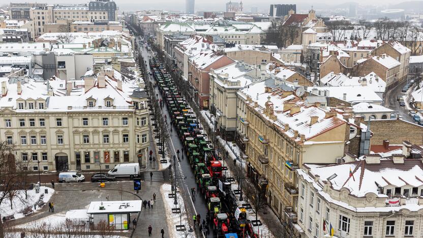 Protestuojantys ūkininkai Vilniuje