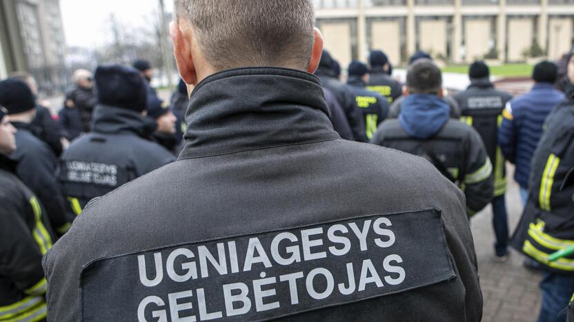 Pareigūnų protestas prie Seimo