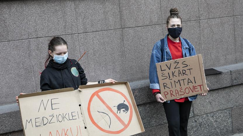 Aktyvistų protestas prieš medžioklę lankais