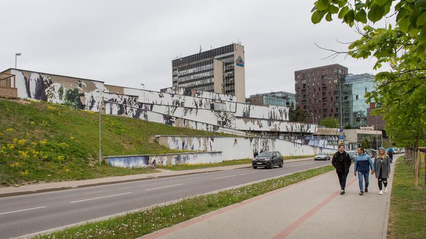 Rezultatas: pastato sostinės centre sieną puošusio "Krioklio" likučiai niekam akies nebedžiugina.