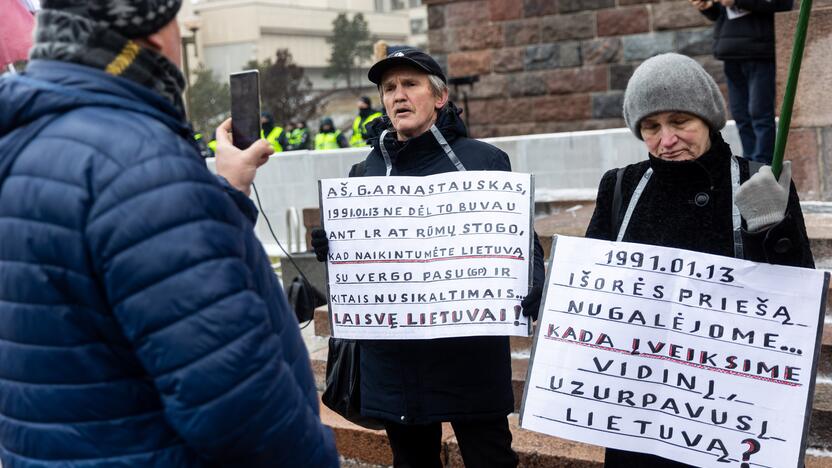 Protestas prie Seimo Sausio 13-ąją