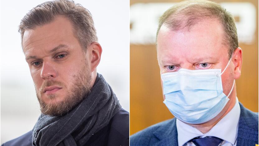 Gabrielius Landsbergis (kairėje), Saulius Skvernelis (dešinėje)