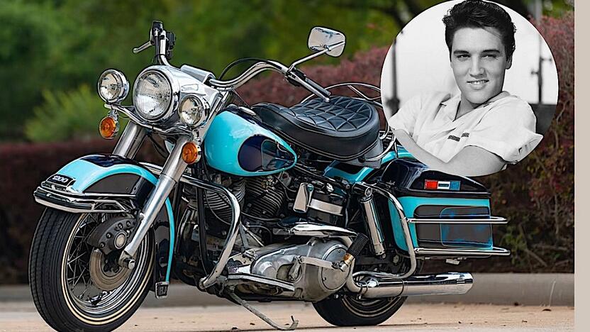 Būklė: E. Presley priklausiusio „Harley-Davidson FLH Electra Glide“ rida – vos 2 031 km.