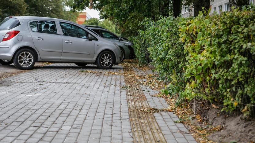 Situacija: statyti automobilius ant šaligatvio leidžia galiojantis kelio ženklas, tačiau tokia tvarka tenkina ne visus klaipėdiečius.