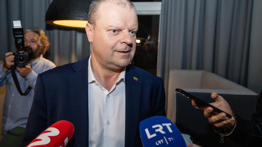 S. Skvernelis atvyko į LSDP štabą susitikti su V. Blinkevičiūte