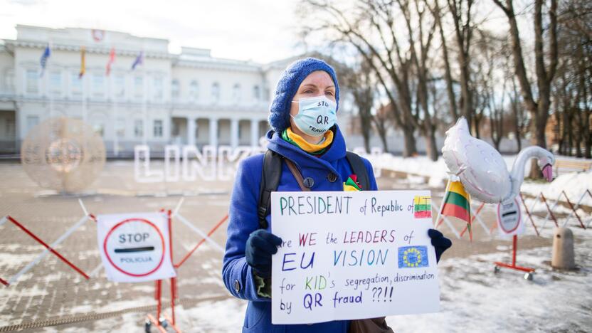 Prie Prezidentūros stovėjo „Basi tėčiai“