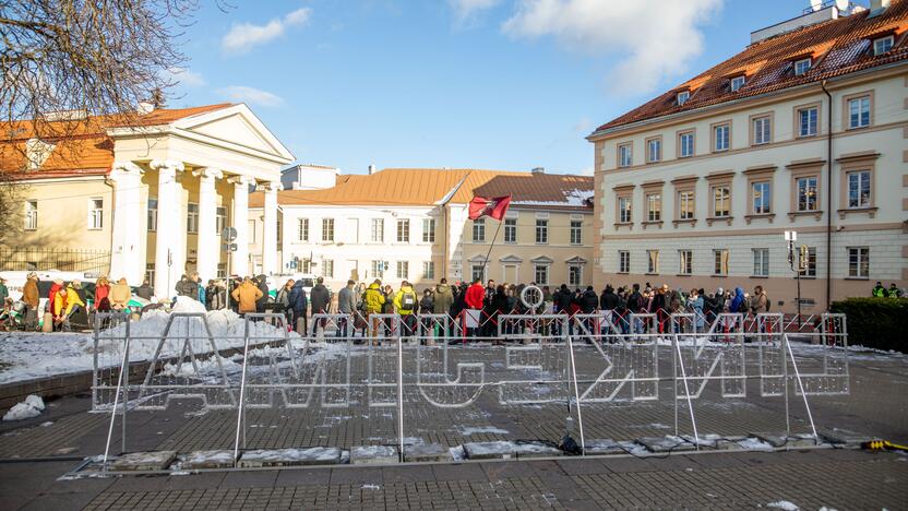 Prie Prezidentūros stovėjo „Basi tėčiai“