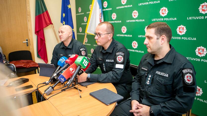 Spaudos konferencija dėl korupcijos skandalo Kauno policijoje