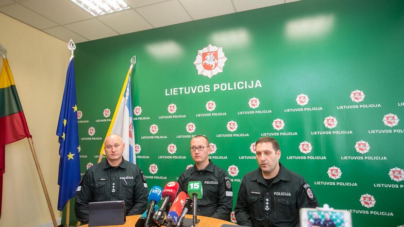 Spaudos konferencija dėl korupcijos skandalo Kauno policijoje