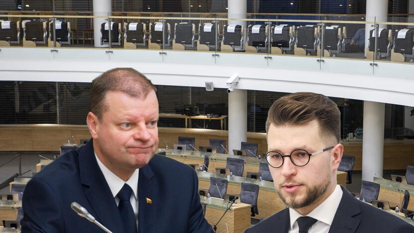 Saulius Skvernelis (kairėje) ir Lukas Savickas (dešinėje)