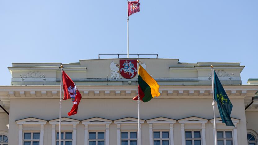 Dainų šventės vėliavos pakėlimo ceremonija Vilniuje